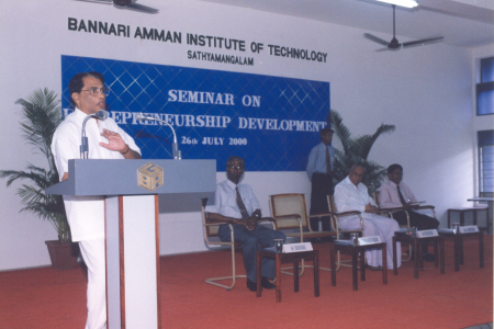 Dr R Venkatesalu, Co-founder, SNR Sons Charitable Trust visited BIT- 26.07.2000