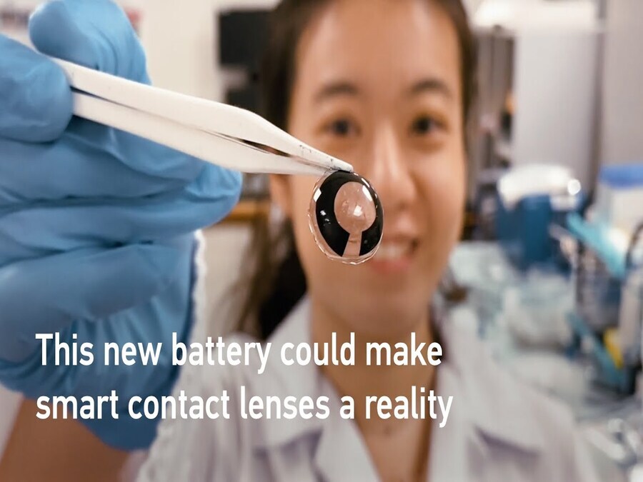 Smart Contact lenses saline-powered ultrathin adaptive batteries