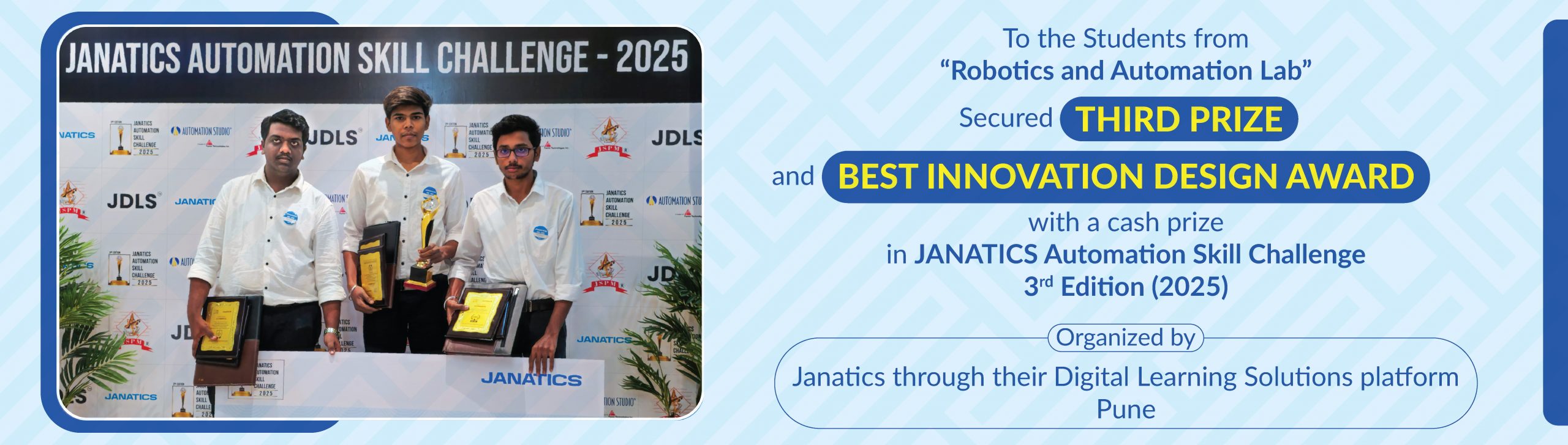 Bannari Amman Institute of Technology student placed at Janatics demonstrating strong industry placements