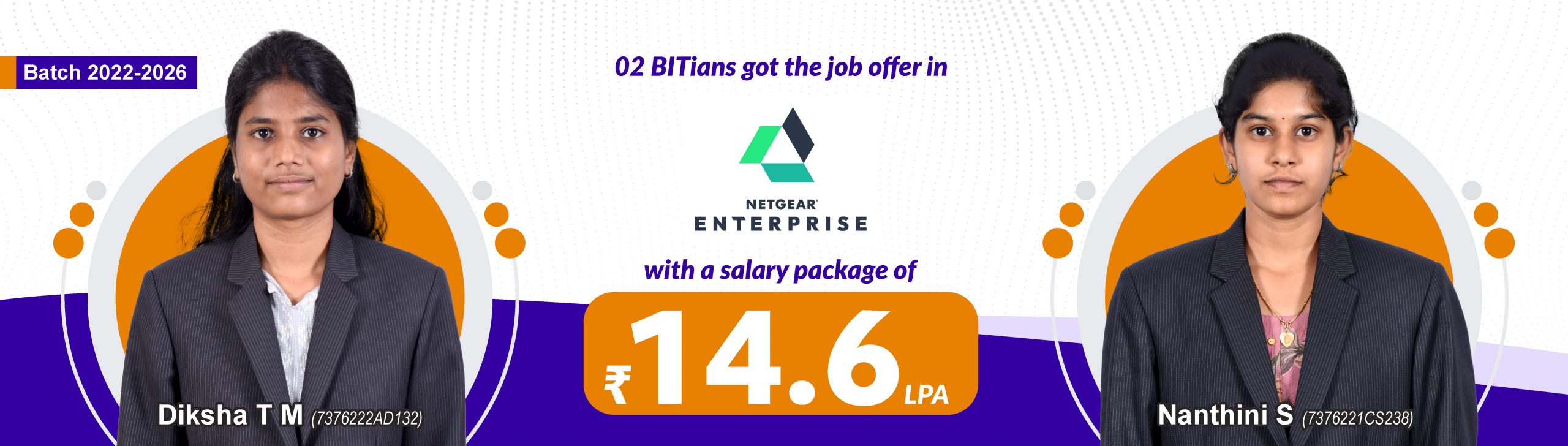  Bannari Amman Institute of Technology student secures 14.6 LPA placement at Netgear showcasing campus placement excellence